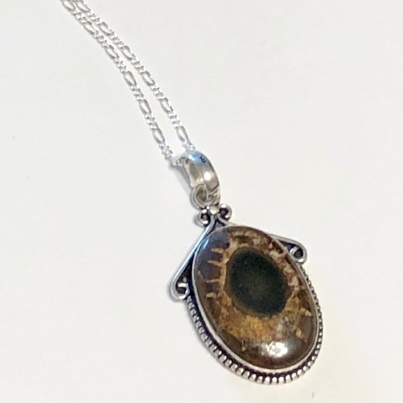 JK Designs Jewelry - SEPTARIAN STONE .925 Sterling Silver Necklace